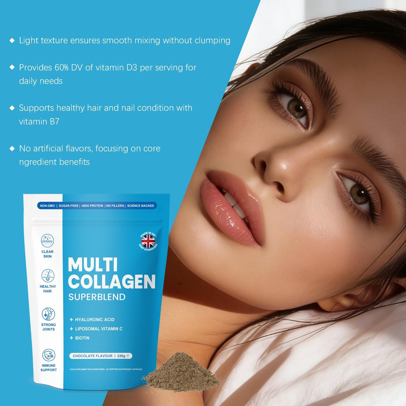 Improved Elavate CHOCOLATE 220g Multi Collagen Superblend Elevate Sealed Collage