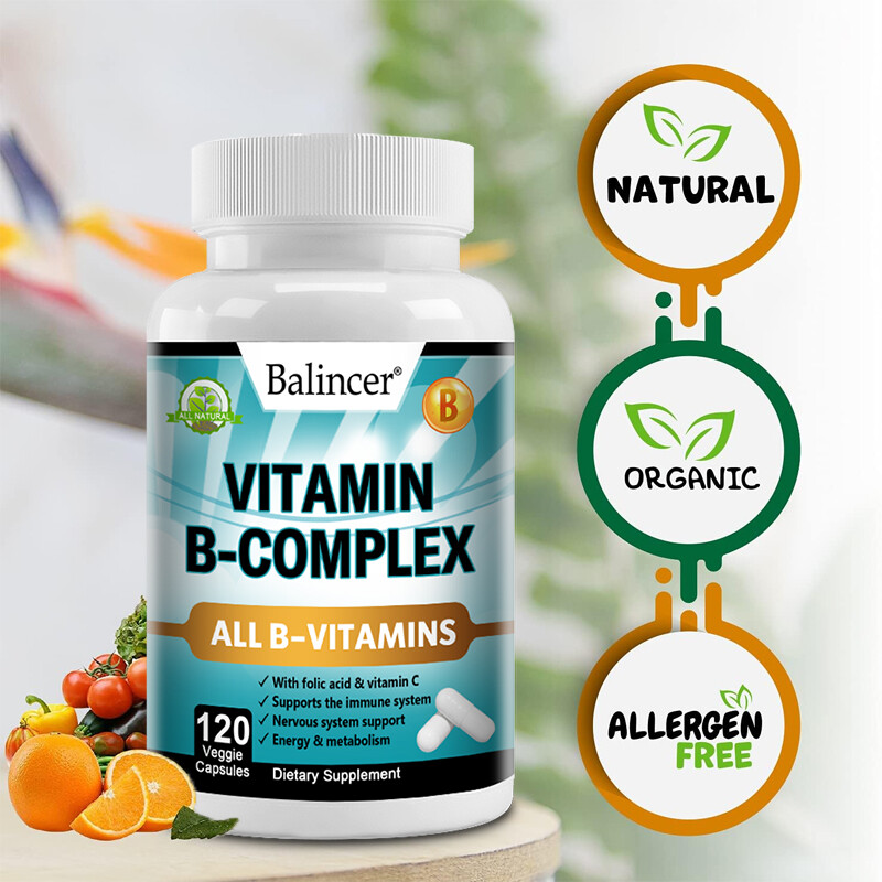 Balincer Vitamin B Complex , 30-120 Capsules with Vitamin C – High Potency