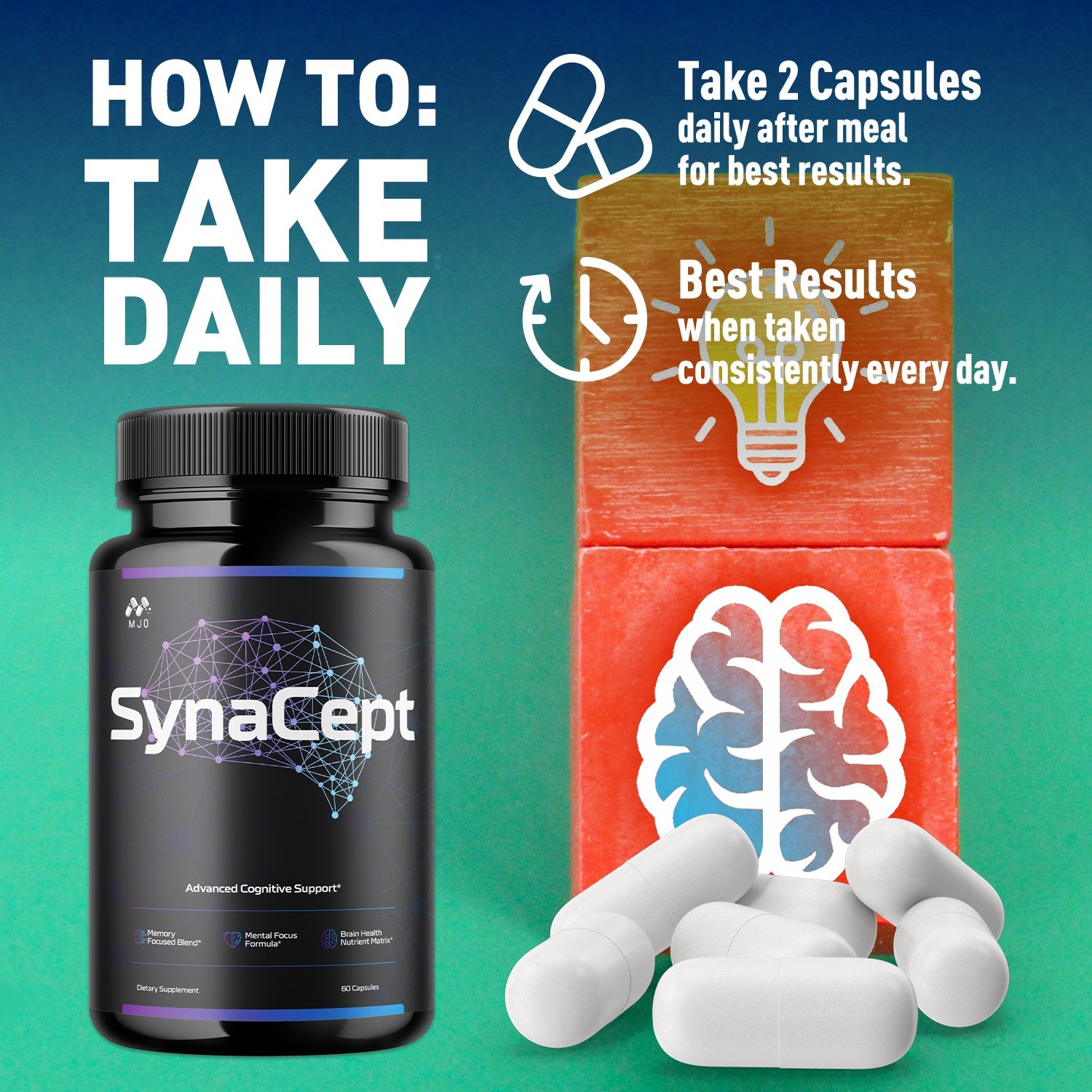 (5 Pack) SynaCept Advanced Brain Max Support Supplement Syna Cept 300 Capsules