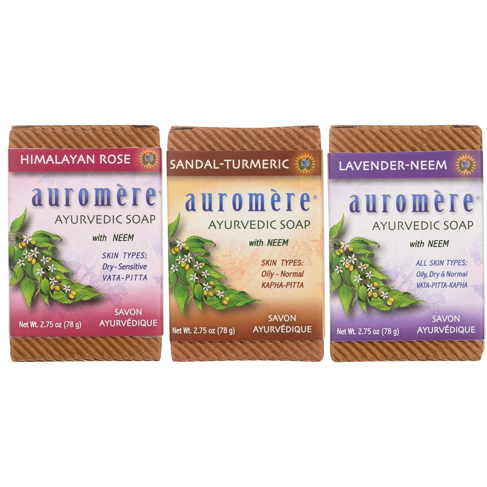 Ayurvedic Soap Variety Pack – 3 x 2.75oz Natural Soap Bars – Handmade Vegan S…