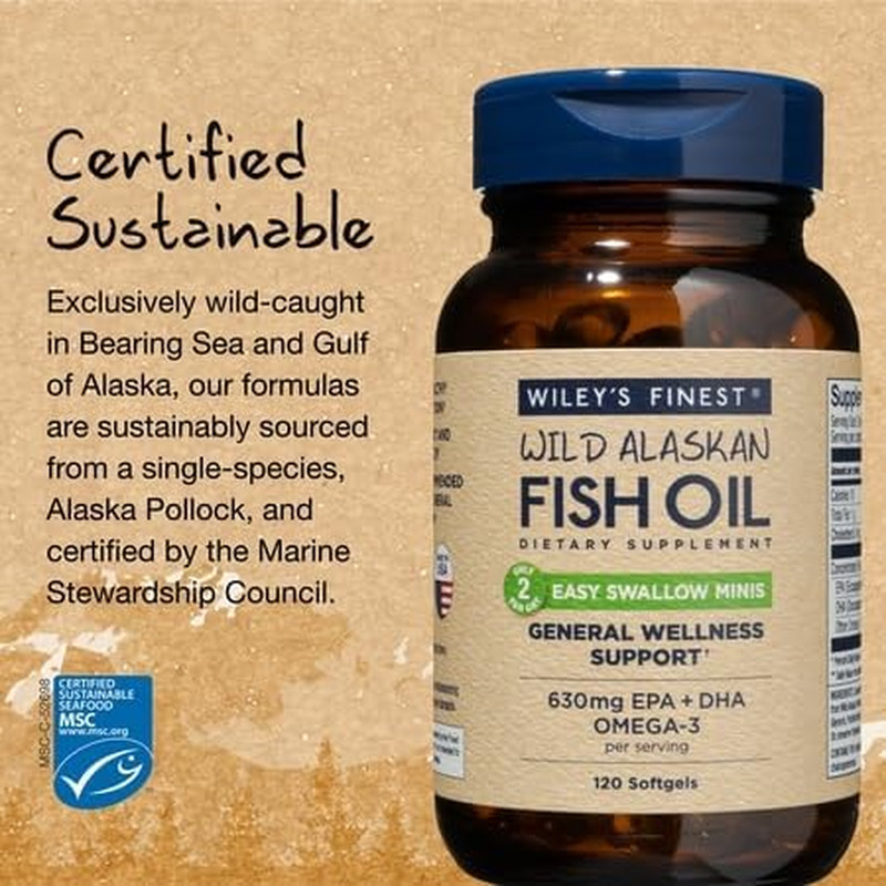 Wild Alaskan Fish Oil Easy Swallow Minis – Omega-3 Fish Oil Supplement for Ad…