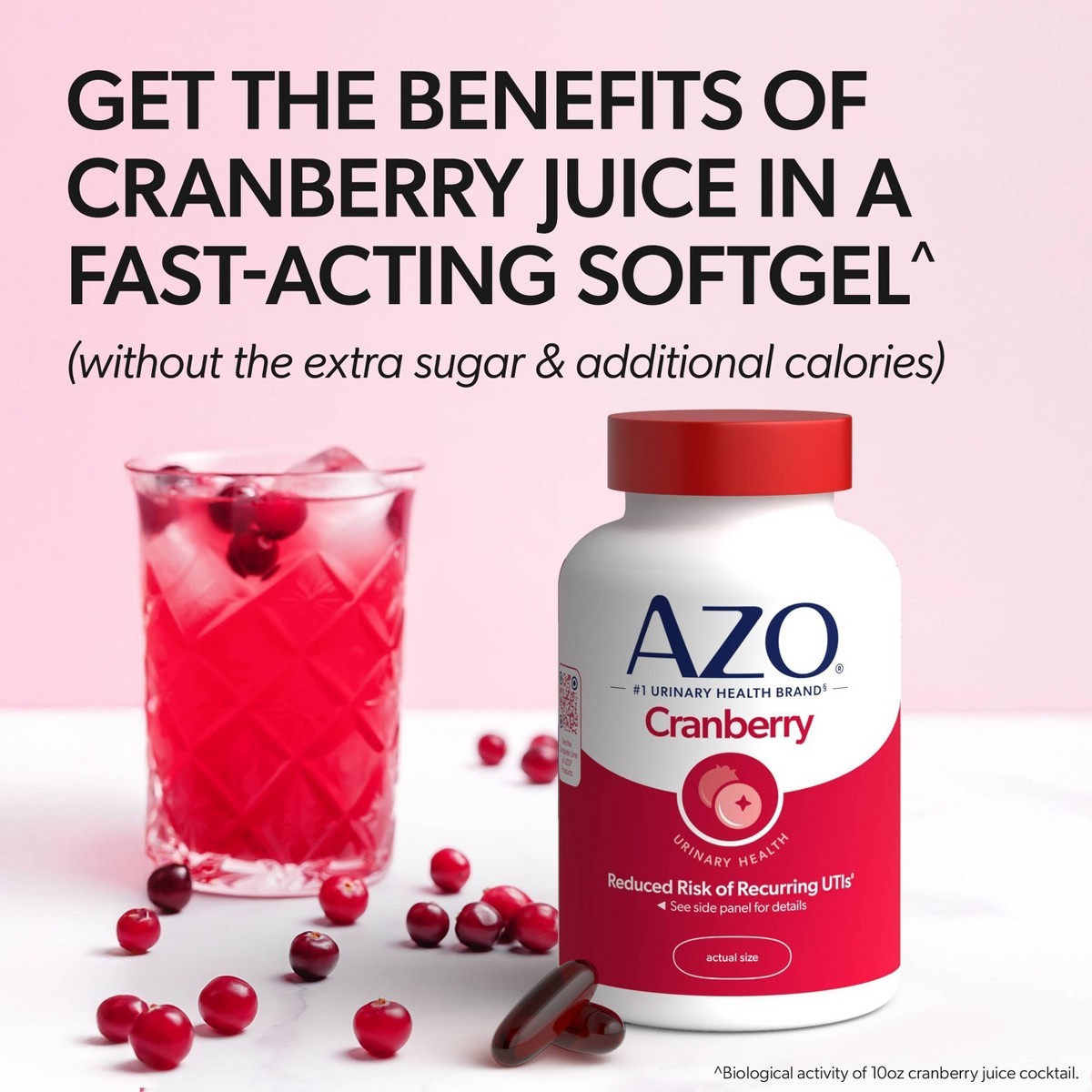 AZO Cleanse + Protect Cranberry Softgels for Urinary Tract Health – 120ct