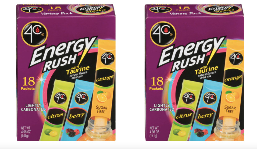 2-PK 4C Energy Rush Variety Pack with Taurine Drink Mix 36-CT Set FREE SHIP