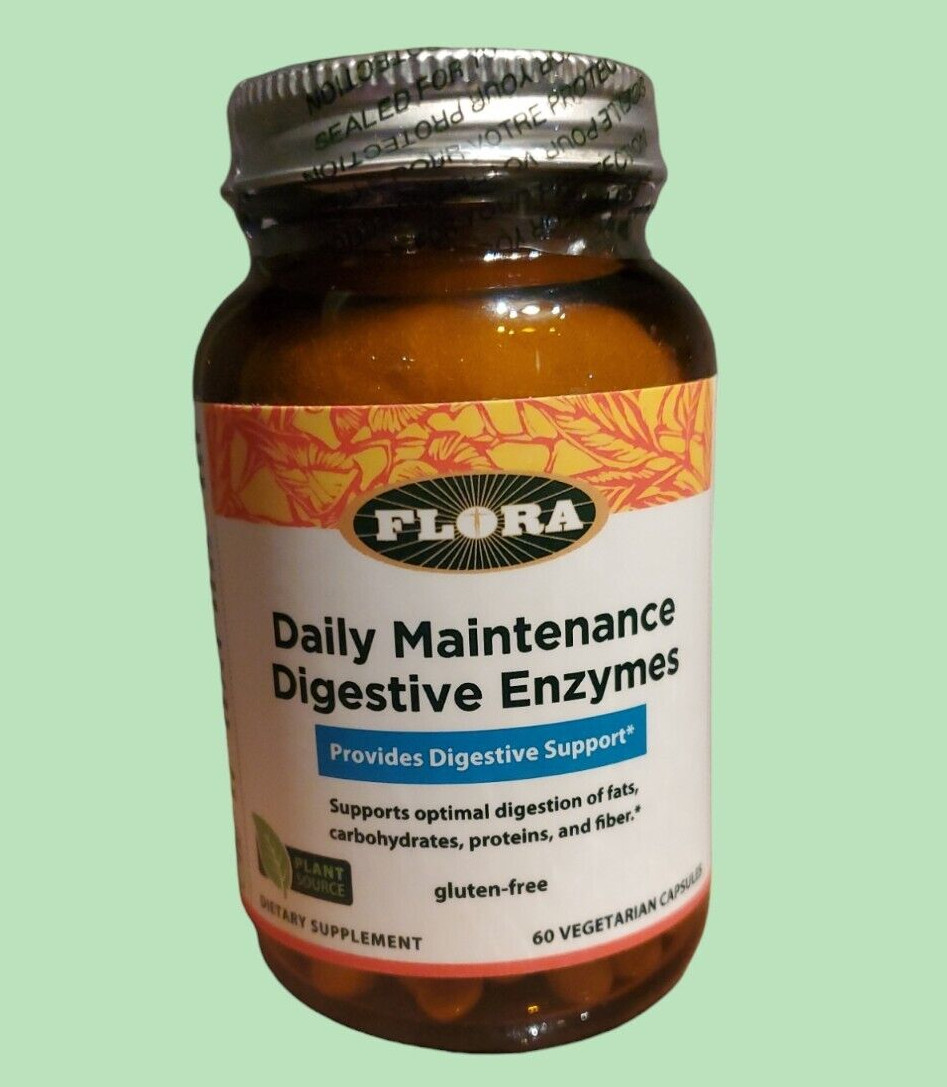 Flora Digestive Enzymes 60 Capsules Daily Maintenance EXP. 03/2028