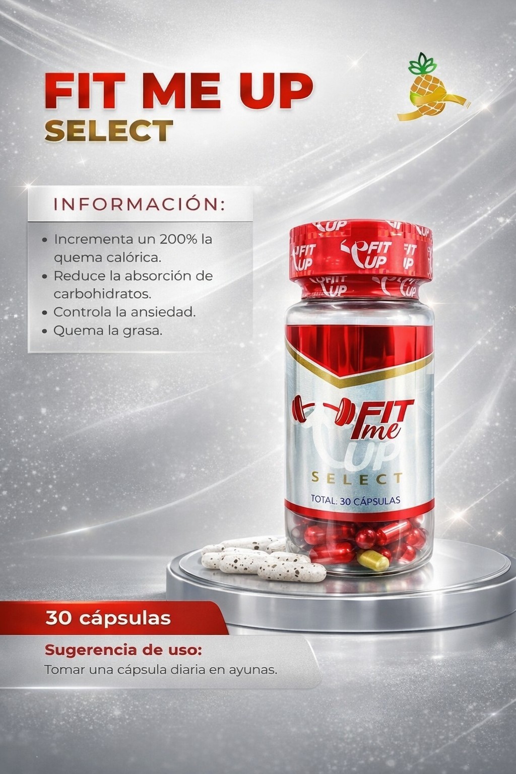 Fit Me Up Weight Management Fat Burner Capsules 30 Pills Unisex Before Breakfast