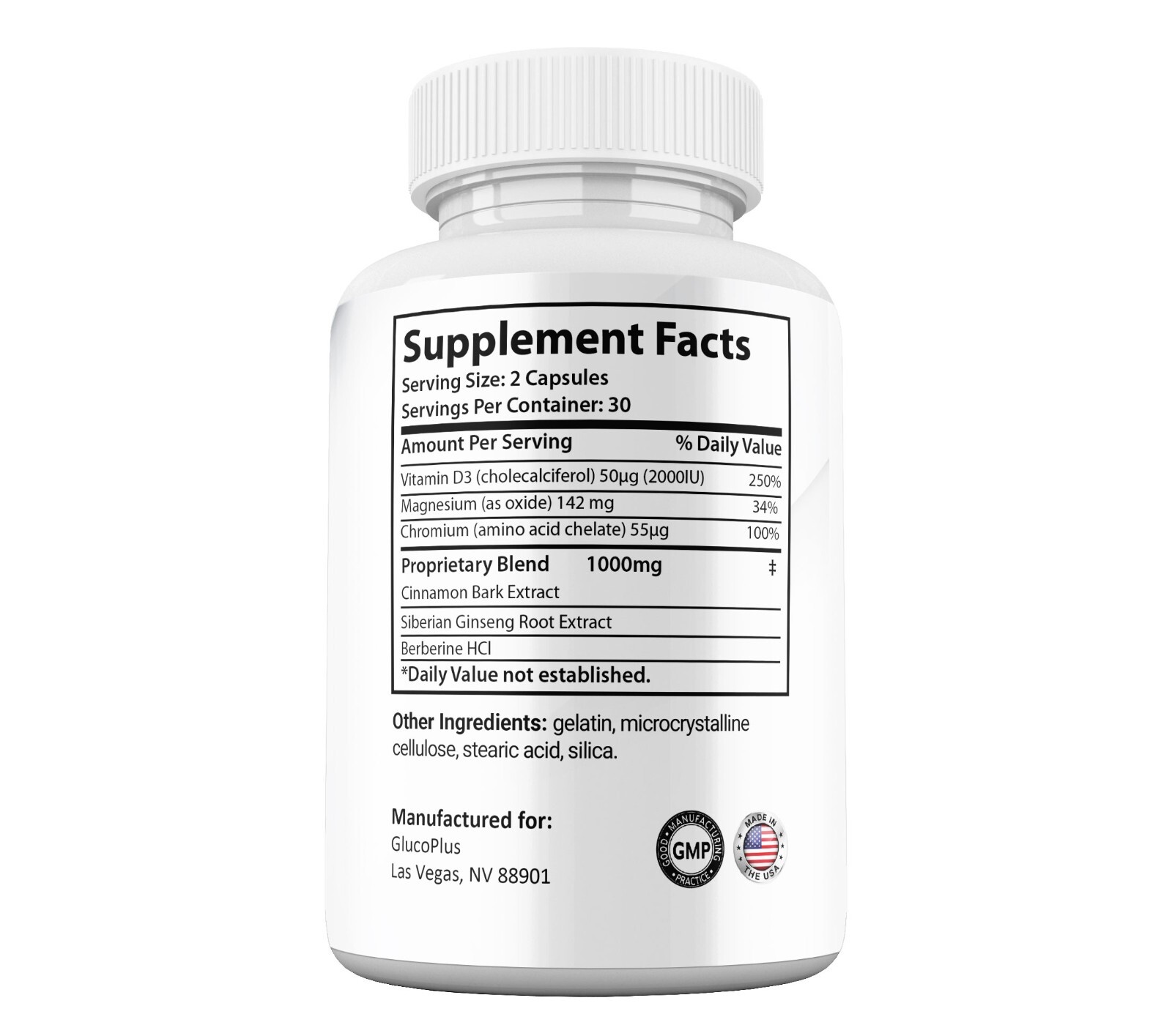 GlucoPlus Blood Optimizer Capsules, Max Strength, Gluco Plus Pills (3 Pack)