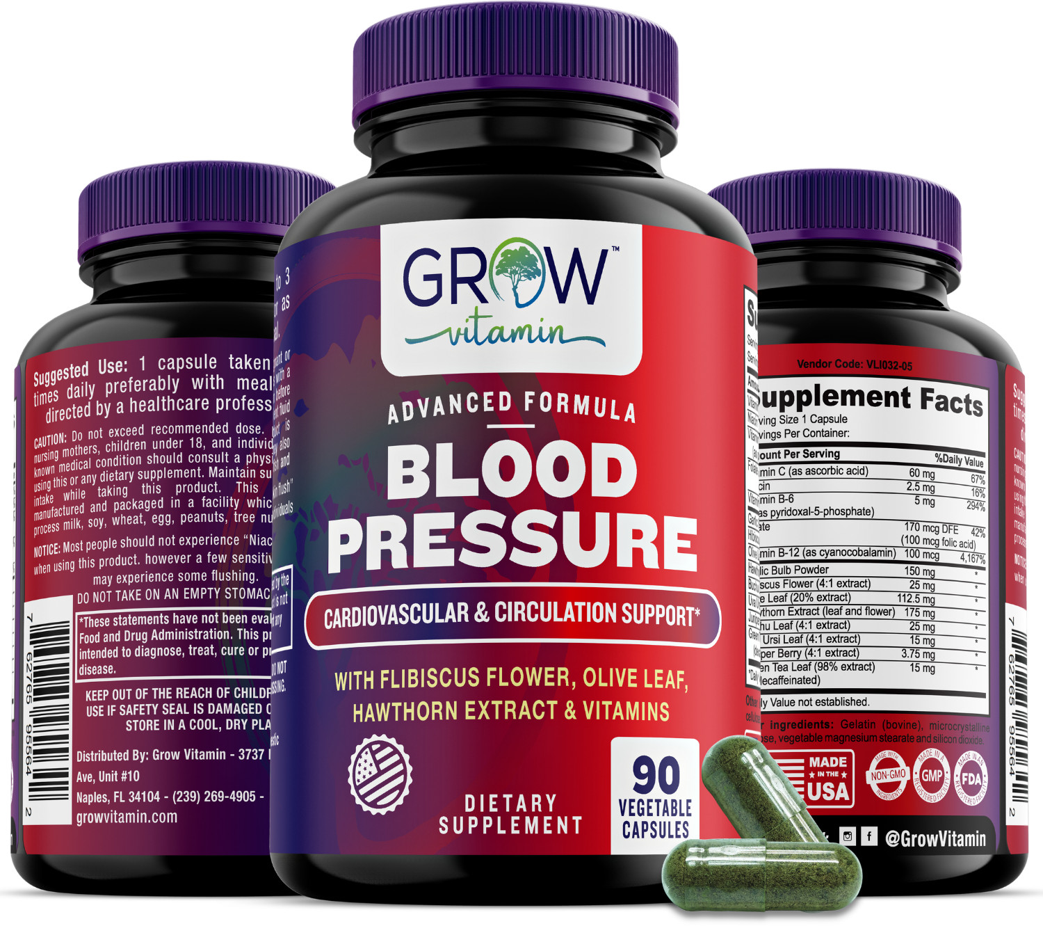 Blood Pressure and Cholesterol Lowering Support Supplement.All Natural