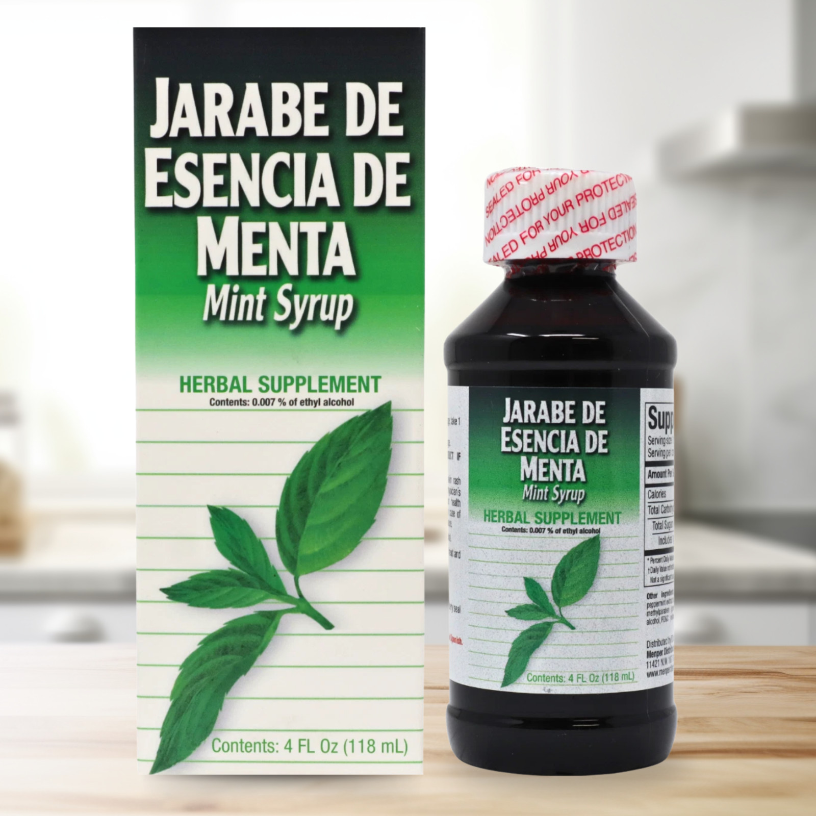 Menper Mint Syrup with Natural Peppermint Extract Supplement- 4 fl oz (2-Pack)
