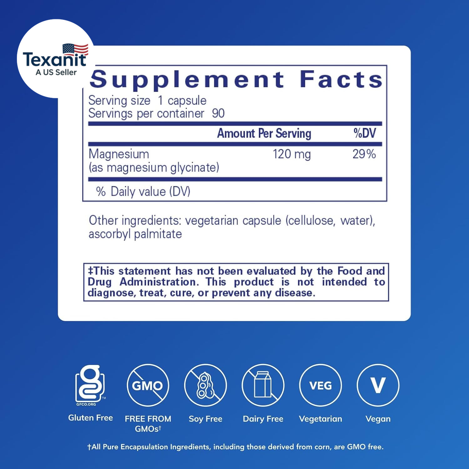 Magnesium (Glycinate) – Supplement to Support Stress Relief, Sleep, Heart Health