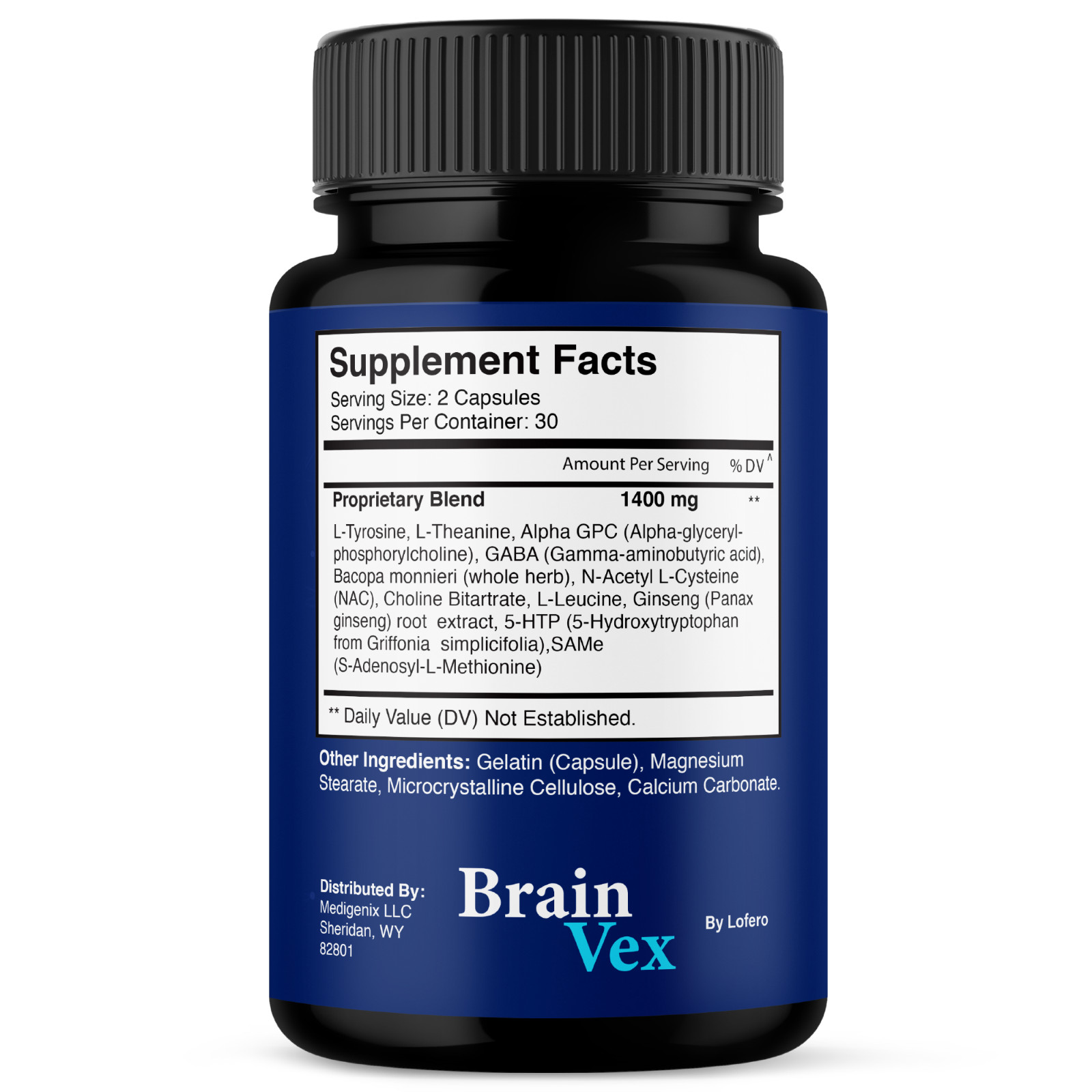 (5 Pack) Brain Vex Capsules For Memory Focus & Clarity BrainVex Pills (300 ct)