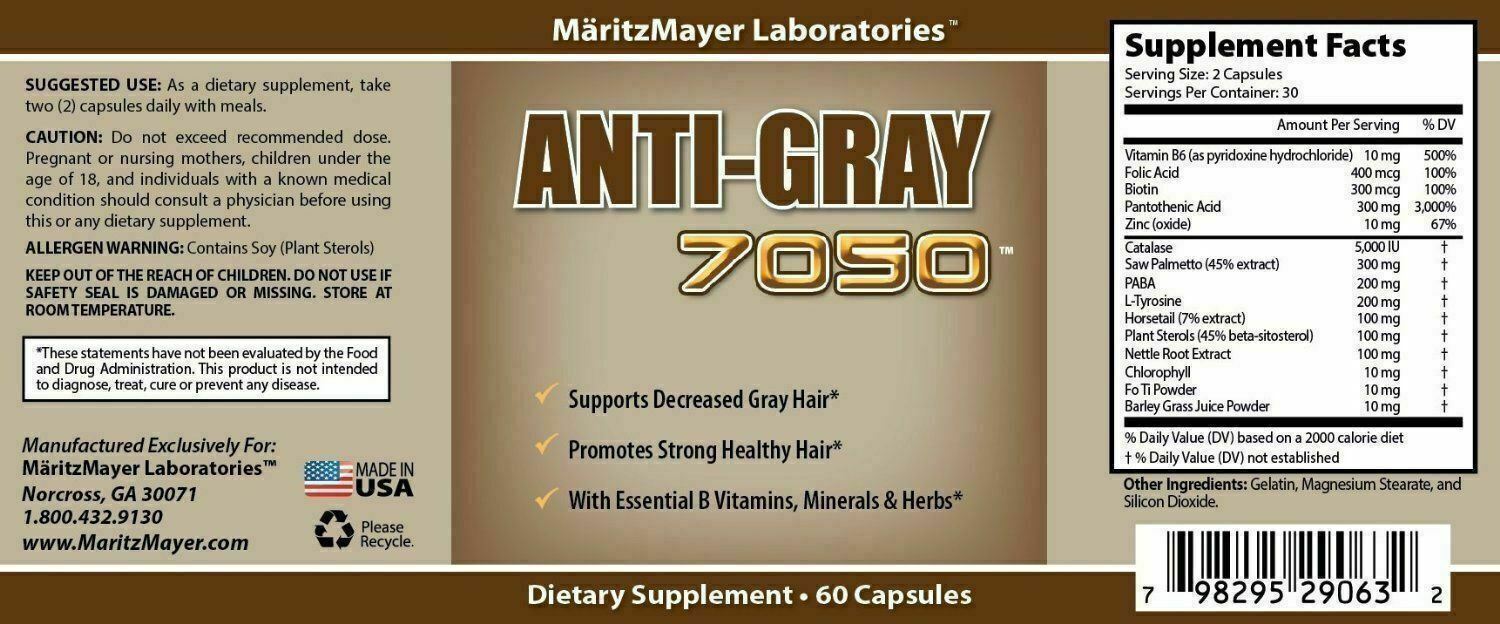 12 Packs Anti Gray Hair Saw Palmetto Catalase Max Strength Dietary Supplement