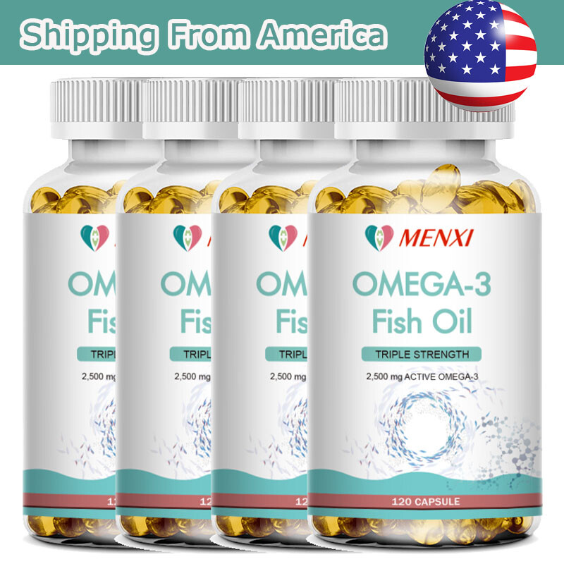 Omega 3 Fish Oil Capsules 3x Strength 3600mg EPA & DHA, Highest Potency 1-4Packs