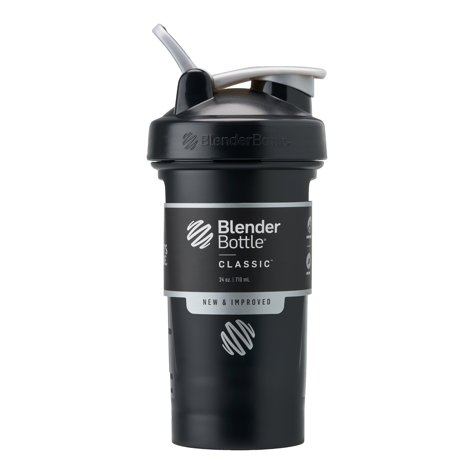 BlenderBottle Classic V2 24 oz Black, 3.81 x 3.81 x 7.90 Inches