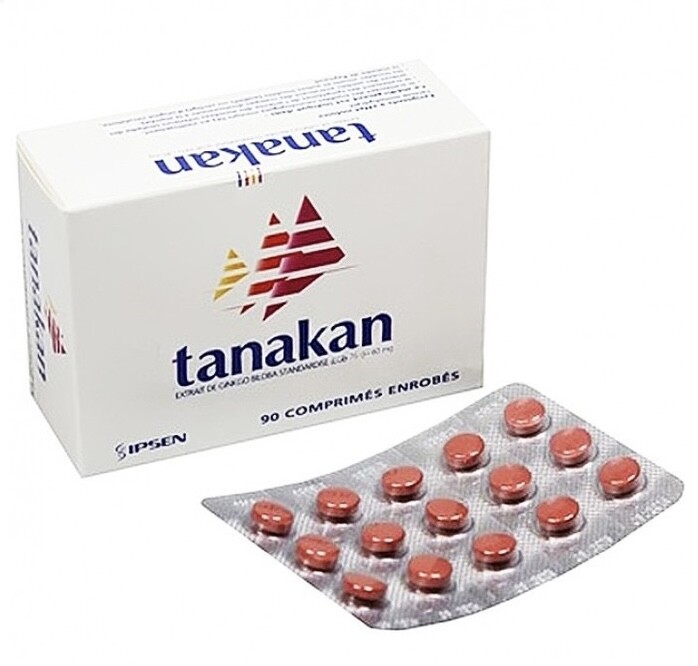 Trial pack 3 strips (45 Tablet) Tanakan 40mg Tablet Ginkgo Biloba Extract 100%