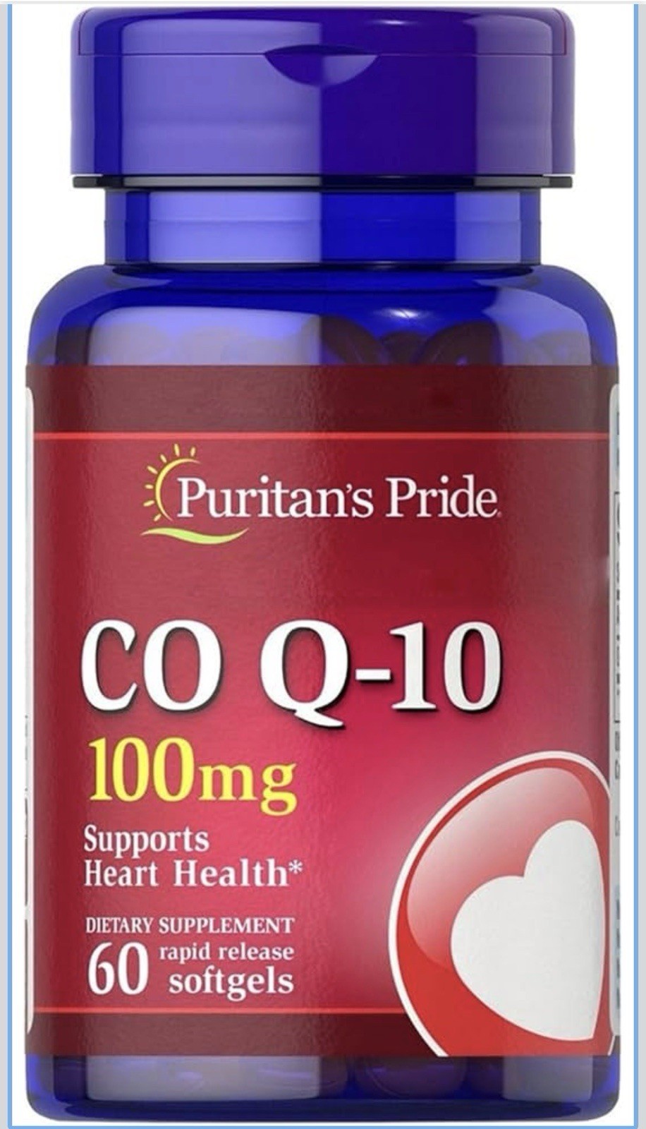 Puritan’s Pride Coenzyme CoQ10 100mg, Dietary Supplement for Heart Health, Blood