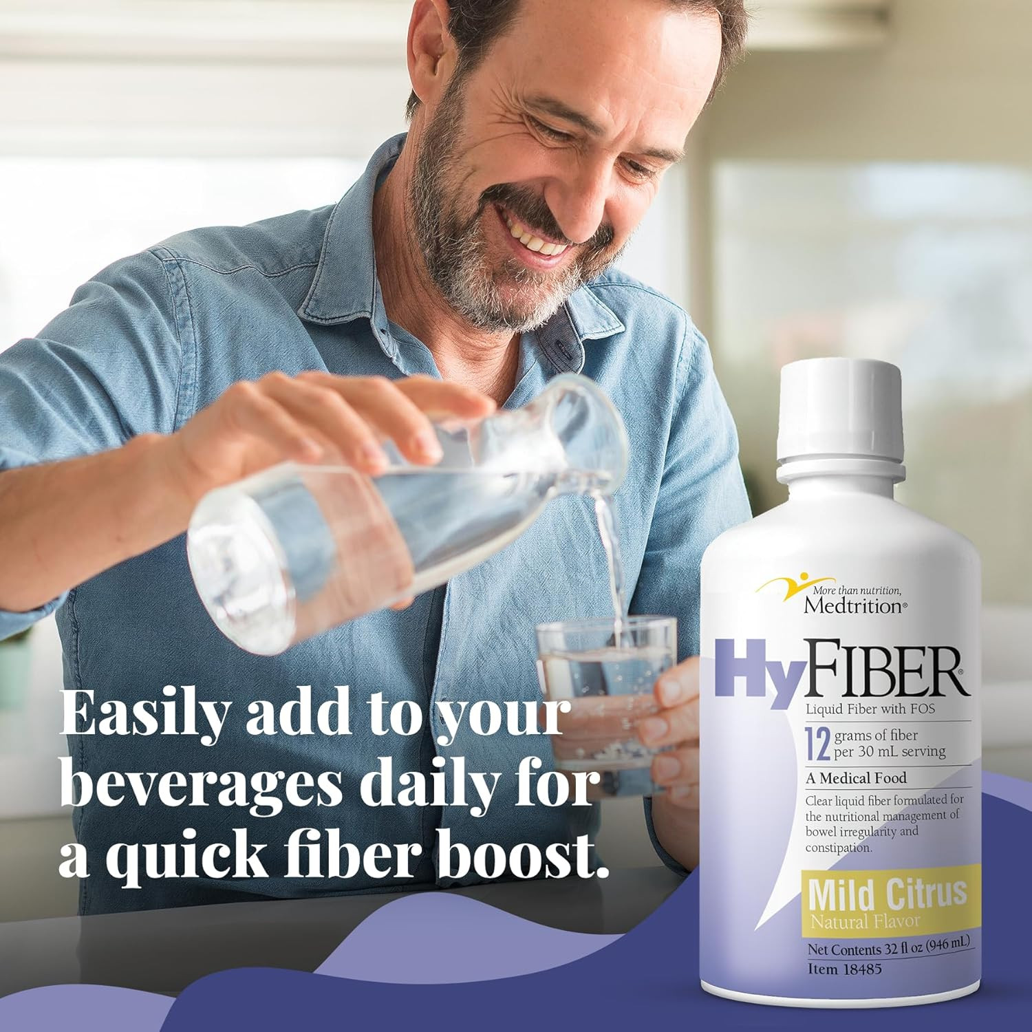 Hyfiber Daily Liquid Fiber for Regularity and Soft Stools, 12 Grams Soluble Fibe