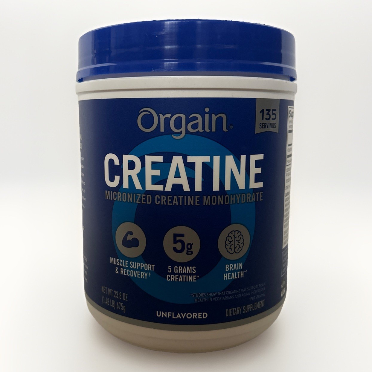 Orgain Micronized Creatine Monohydrate, Unflavored, 1.48 Pounds – 135 Servings