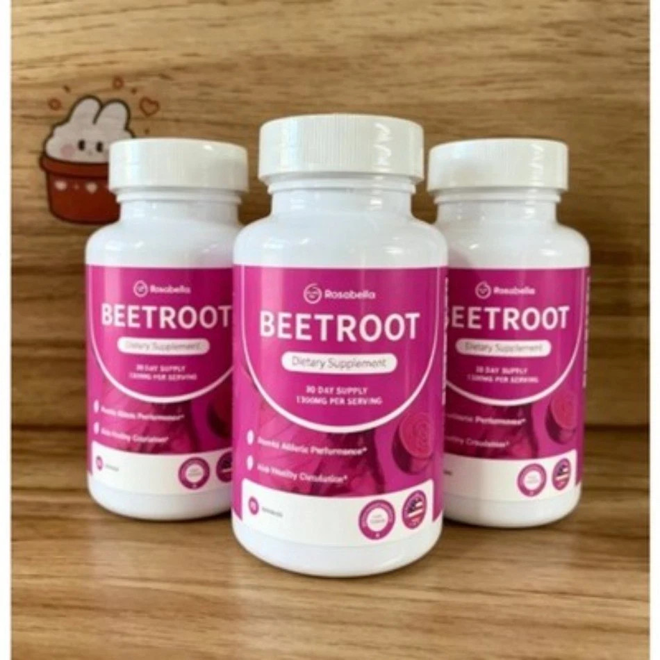 Rosabella Organic Beetroot 1300mg 60 Veggie Capsules Dietary Supplement