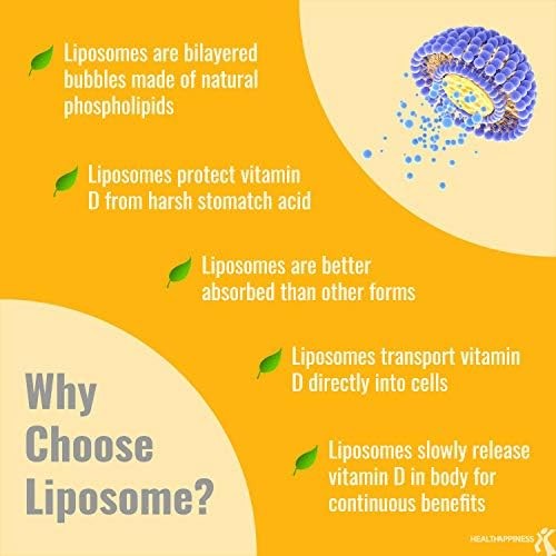 Liposomal Vitamin D3 5000 IU Softgels 1 Year Supply | Organic Coconut Oil In…