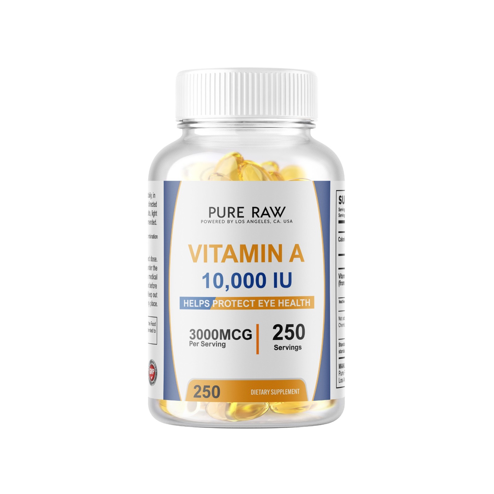 Vitamin A 10,000iu – 250 Softgels Gluten Free & Non-GMO USA MADE