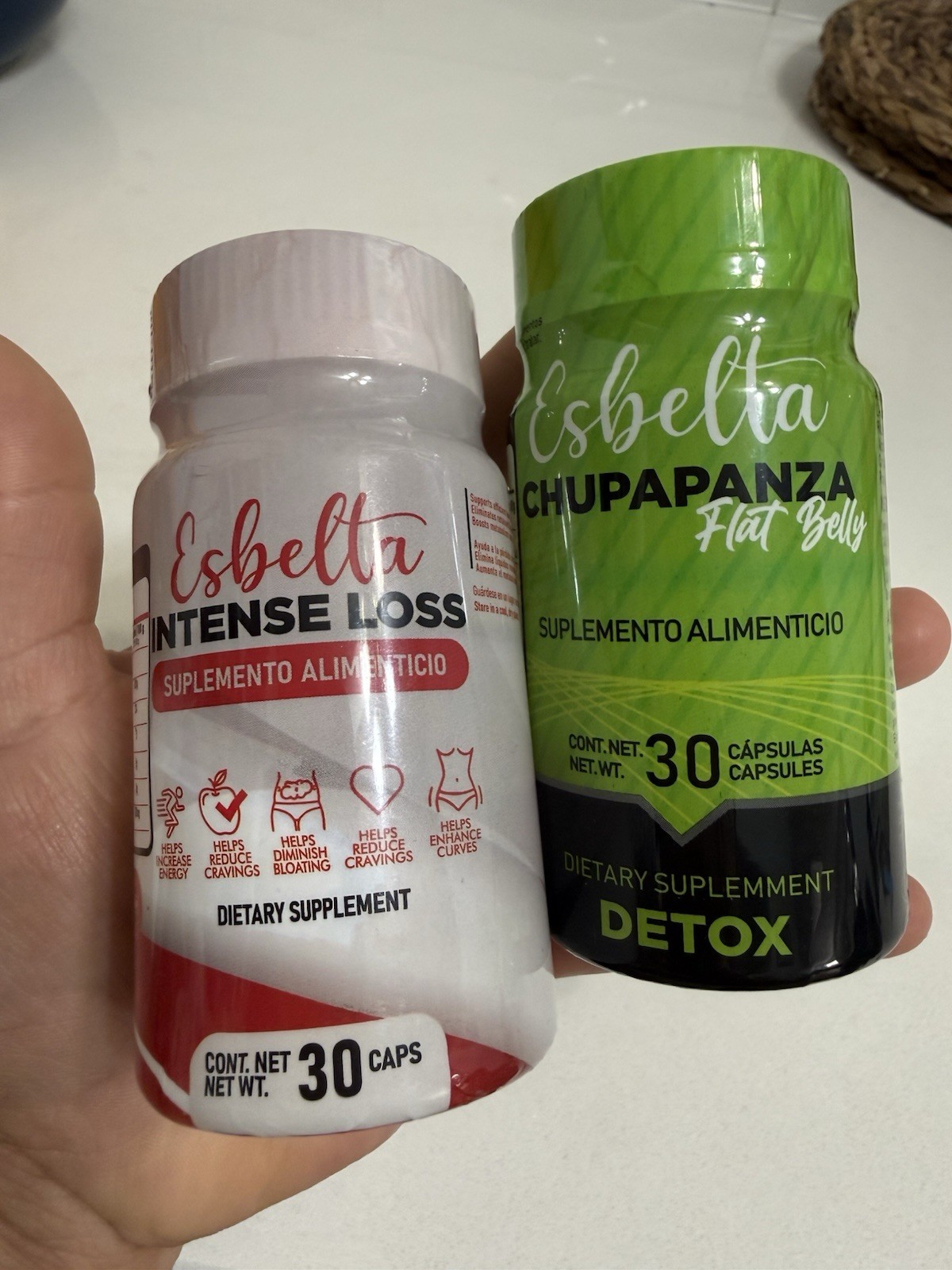 Esbelta Intense Loss + Chupapanza Flat Belly 30 Caps Weight Support Bundle