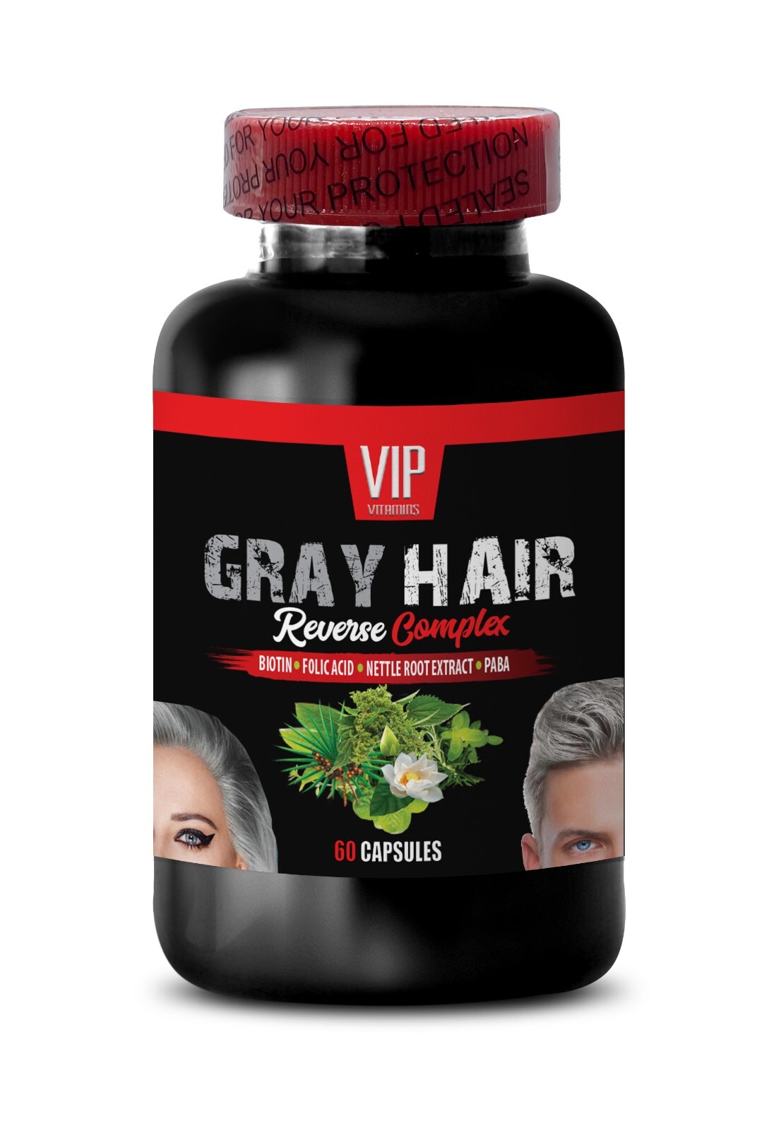 Biotin and Chlorella Infused Formula: GRAY HAIR REVERSE Complex – 1 B: 60 Caps