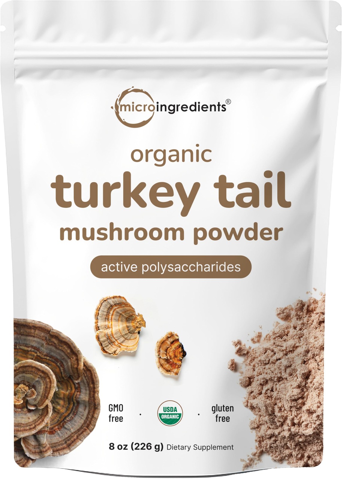 Organic Turkey Tail Mushroom Powder (50:1 Extract), 8 8 Ounce (Pack of 1)