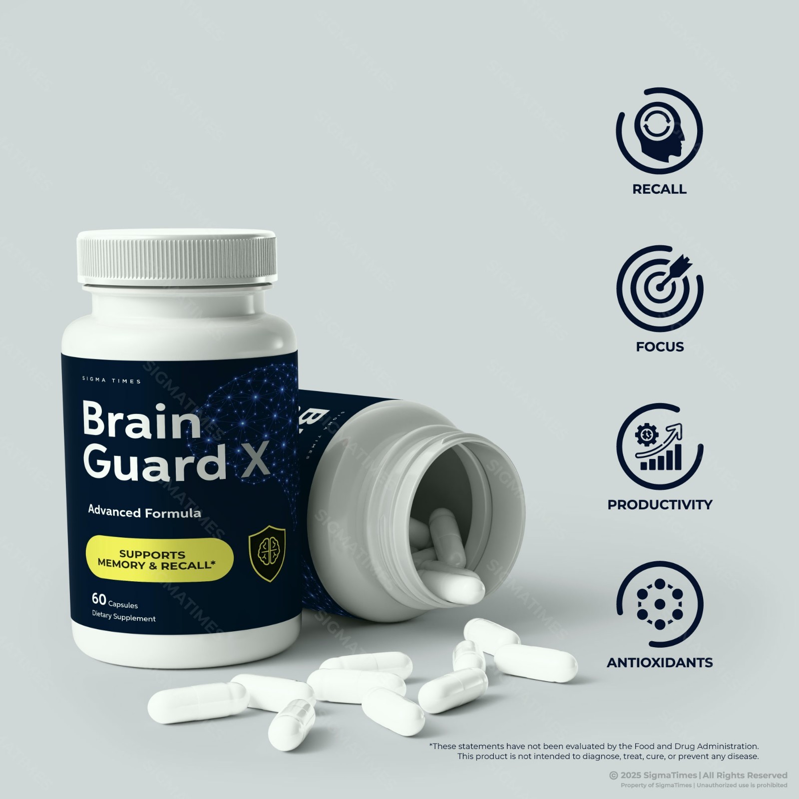 Brain Guard X Capsules, Advanced Formula for Brain Health & Memory – 5 Pack