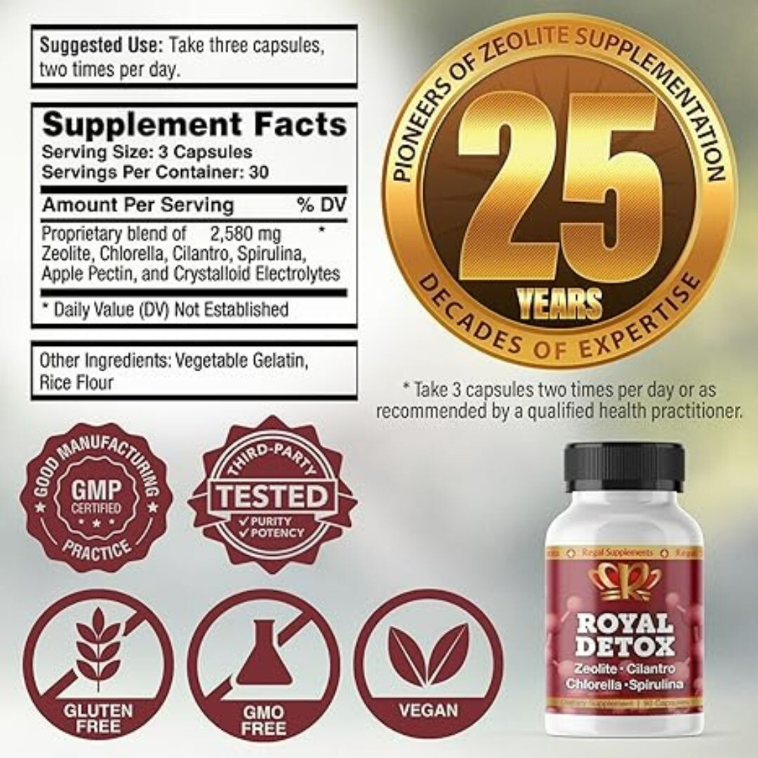 Royal Detox – All-in-One Cleanse | Zeolite Cilantro Chlorella Spirulina Apple…