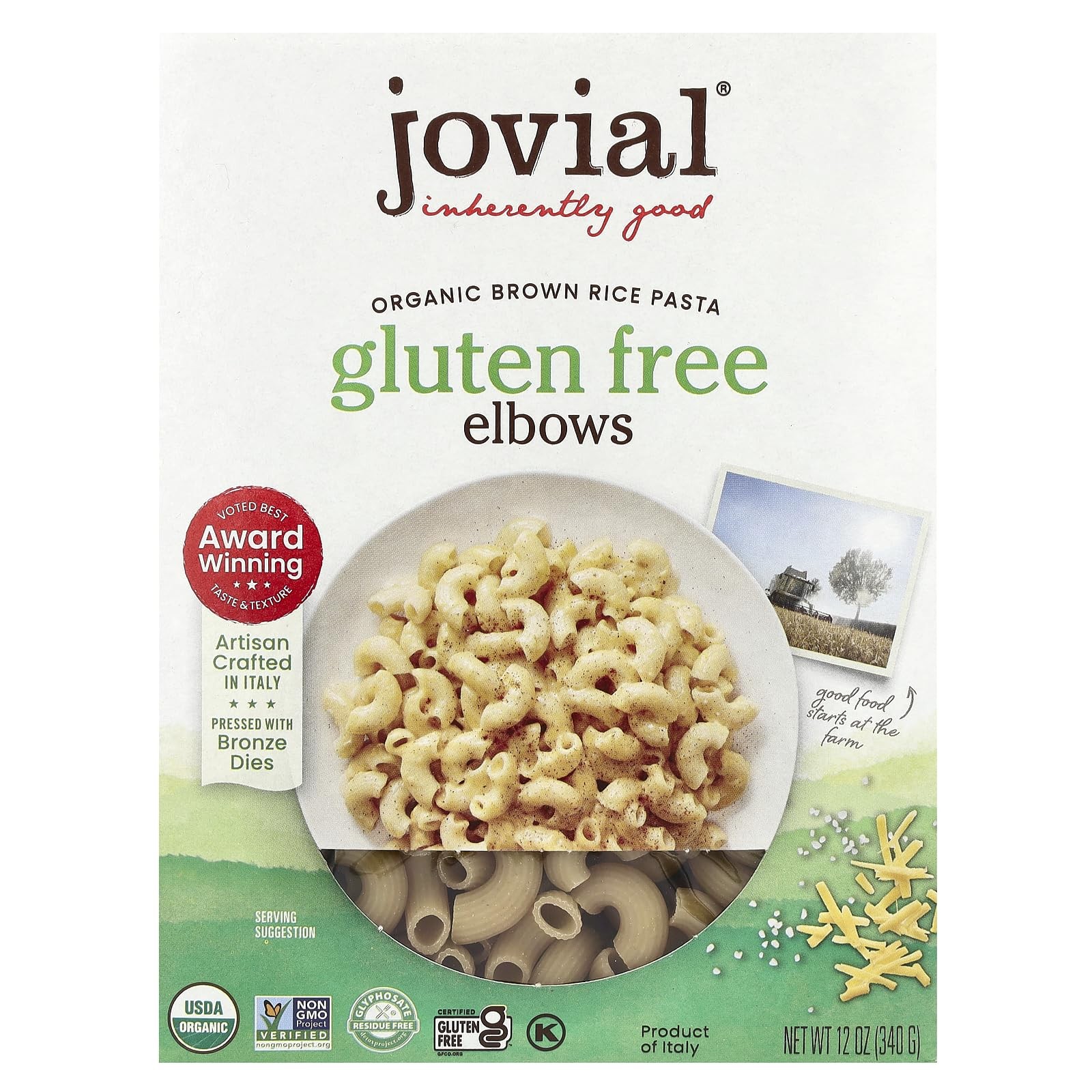Jovial Whole Grain Brown Rice Elbows Pasta Whole Grain Pasta, Organic, Gluten…
