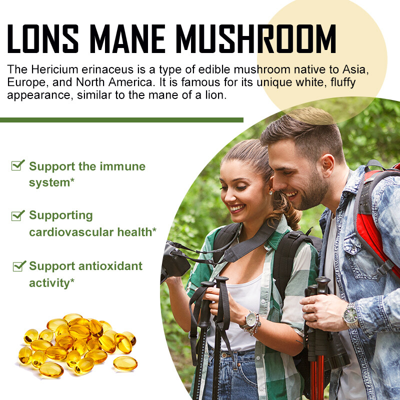 Mushroom Complex Supplement Capsules Lions Mane,Cordyceps Sinensis,Reishi,Chaga