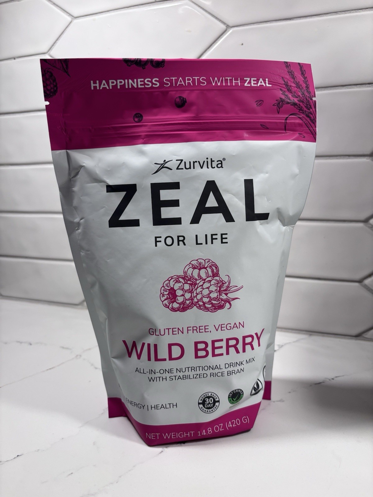 Zurvita Zeal for Life GLUTEN FREE VEGAN WILD BERRY 420g 03/2027! CA/USA