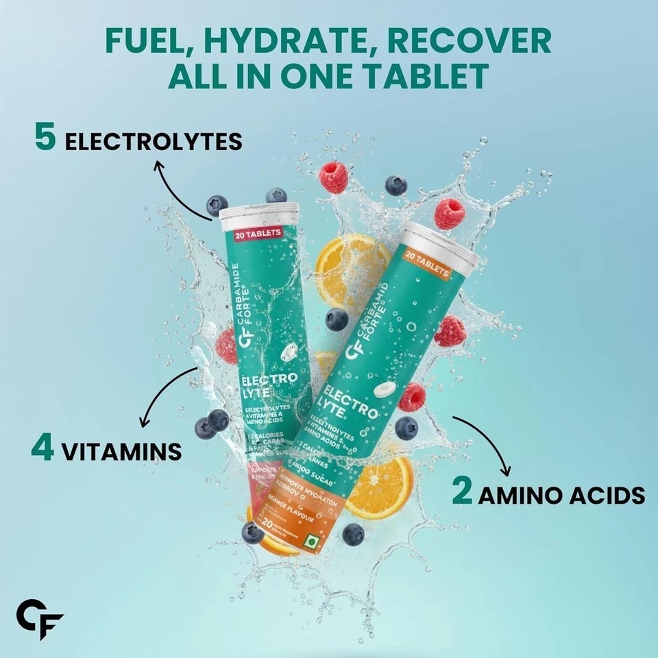 Carbamide Forte Electrolyte Effervescent Tablet Pack of 20x 2 No sugar Vitamins