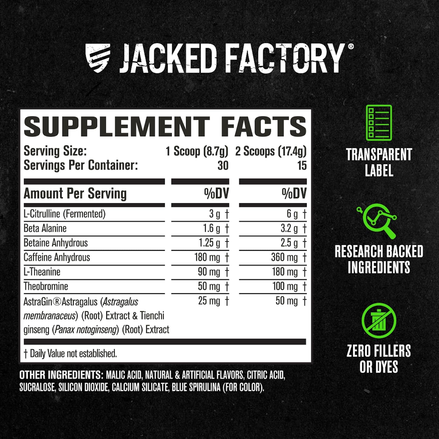 Jacked Factory NITROSURGE Pre Workout Supplement – 30 Servings, No Color