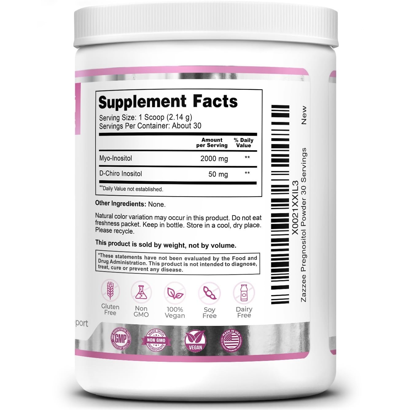 Fertility Support Powder, Myo-Inositol & D-Chiro-Inositol Blend, 30 Servings, Ve