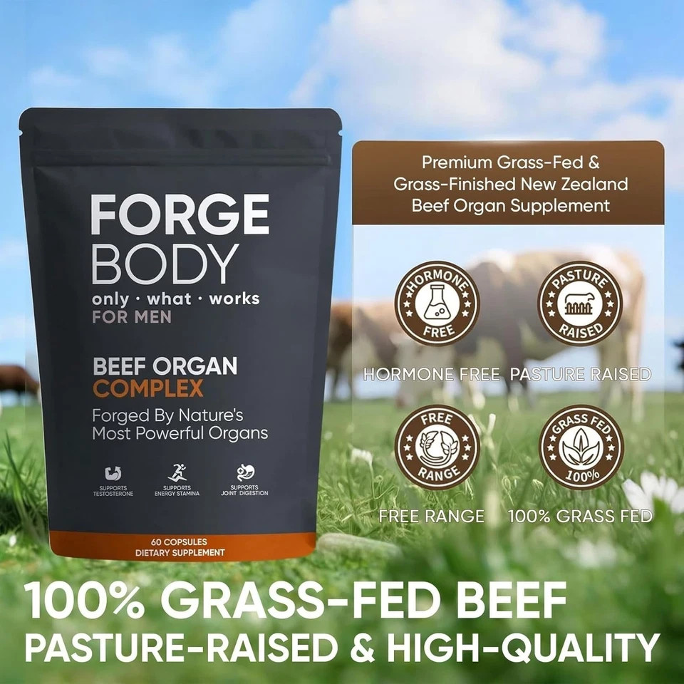Forgebody Beef Organ Complex Capsules, Grass Fed & Pasture Raised – Total Body W