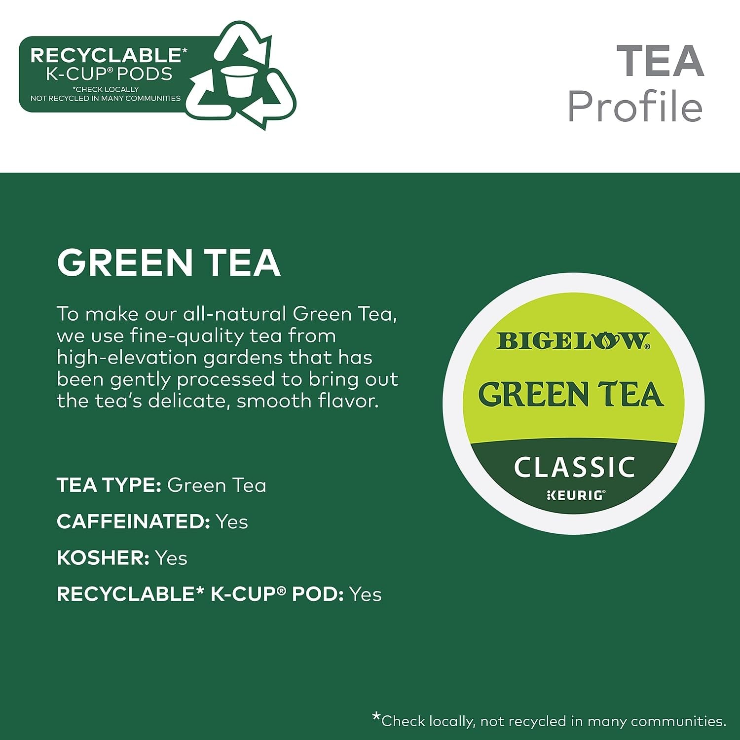 Bigelow Green Tea Keurig Single-Serve K-Cup Pods, 24 Count