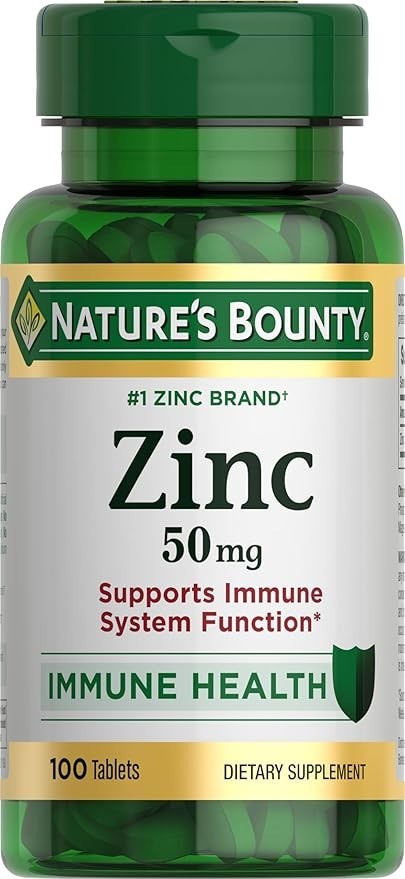 Nature’s Bounty Zink Supports Immune Health 50mg 100 ct Caplets