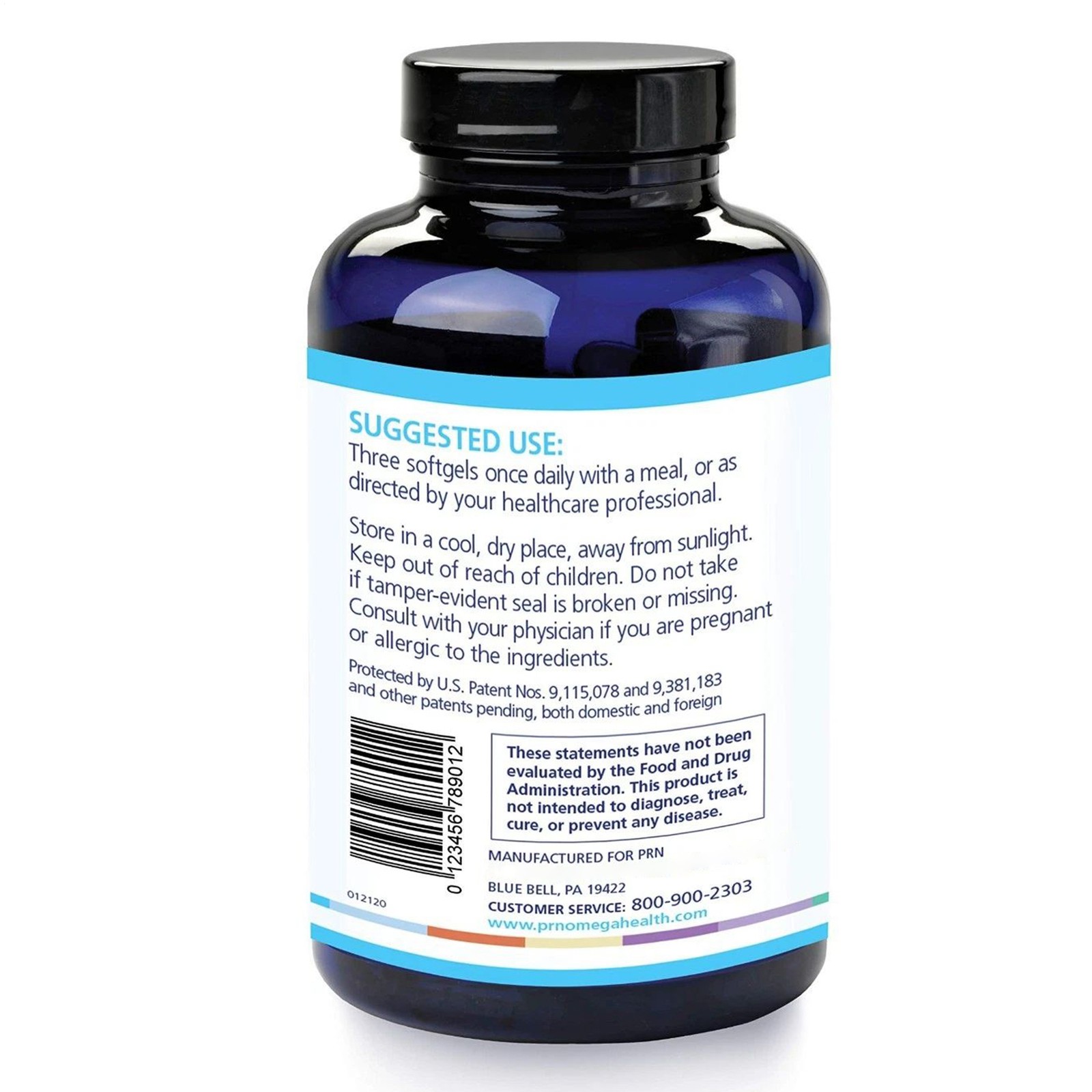 PRN De3 Dry Eye Omega Benefits Dietary Supplement with Vitamin D3 270 Softgels`