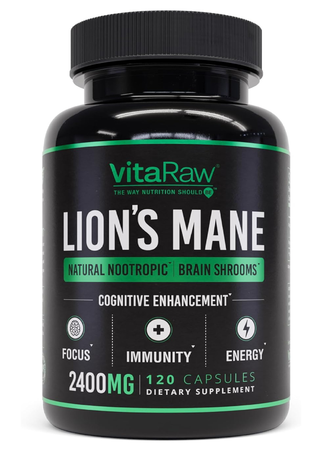 Organic Lions Mane Supplement Capsules 2400 Mg – Powerful Nootropic – Helps Main