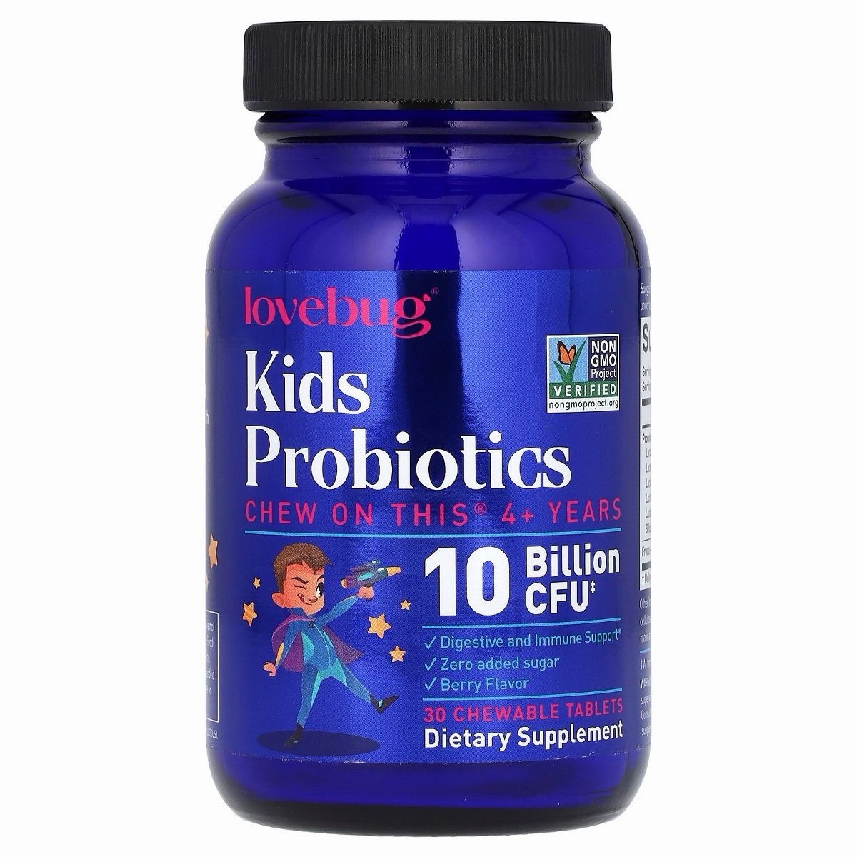 lovebug PROBIOTICS for Kids – Probiotic Chewables with Prebiotic Fiber for Ag…