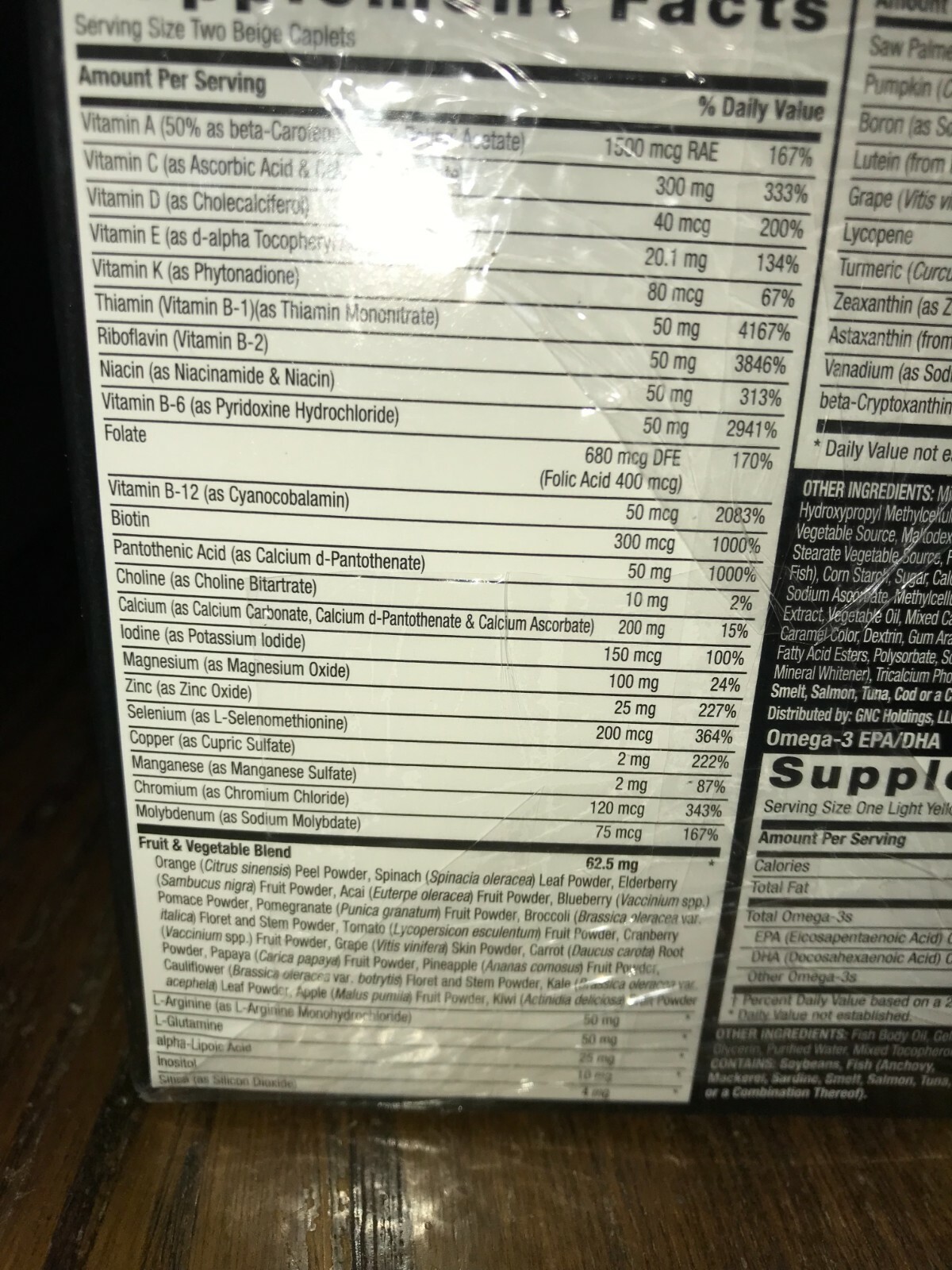 GNC Mega Men Health & Vitality Sexual Performance Daily 30 Packs VITAPAK