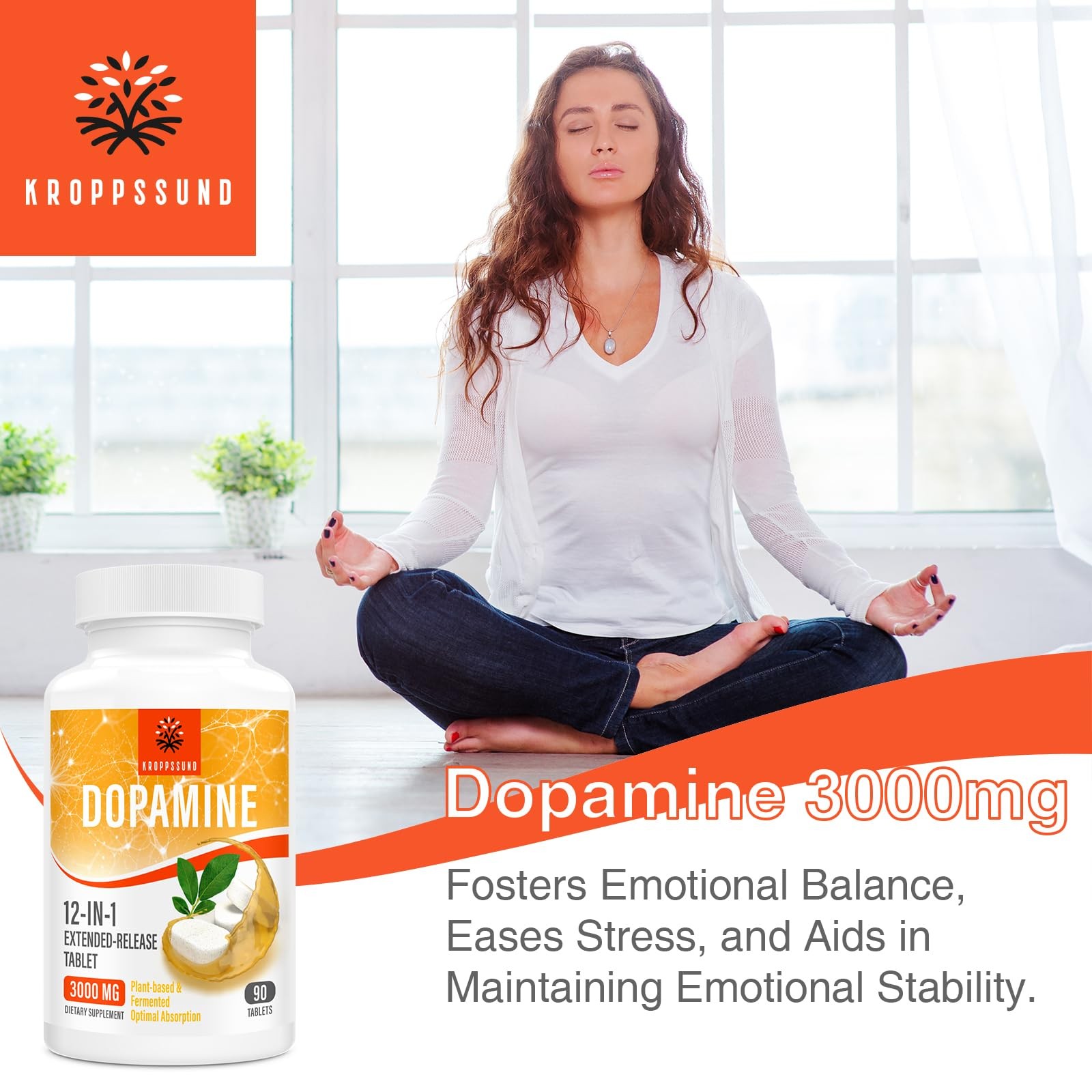 Natural Dopamine Supplement 90 Tablets 1 Bottle