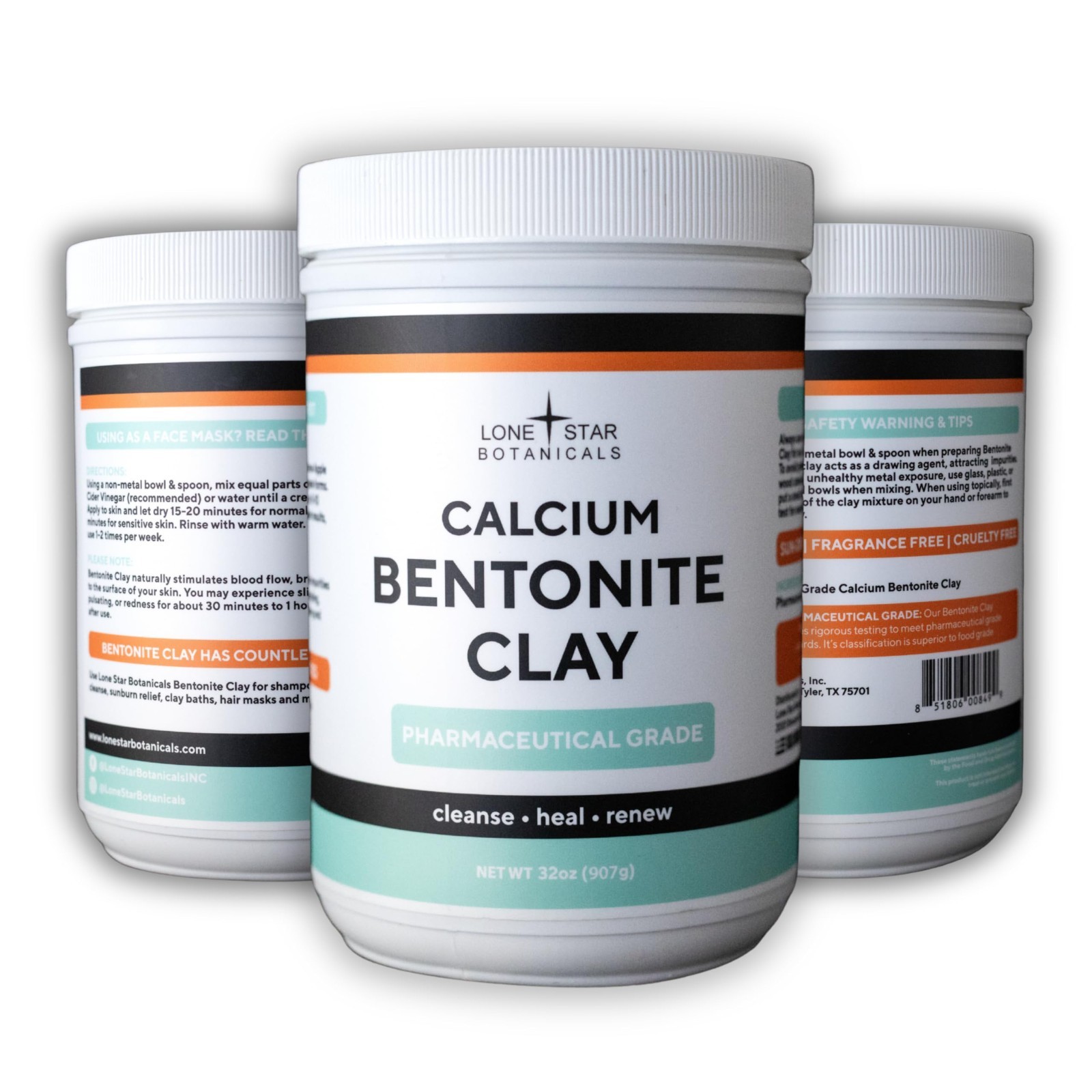 Pure Calcium Bentonite Clay Powder – Detox Mask for Face, Body & Hair, Deep Pore