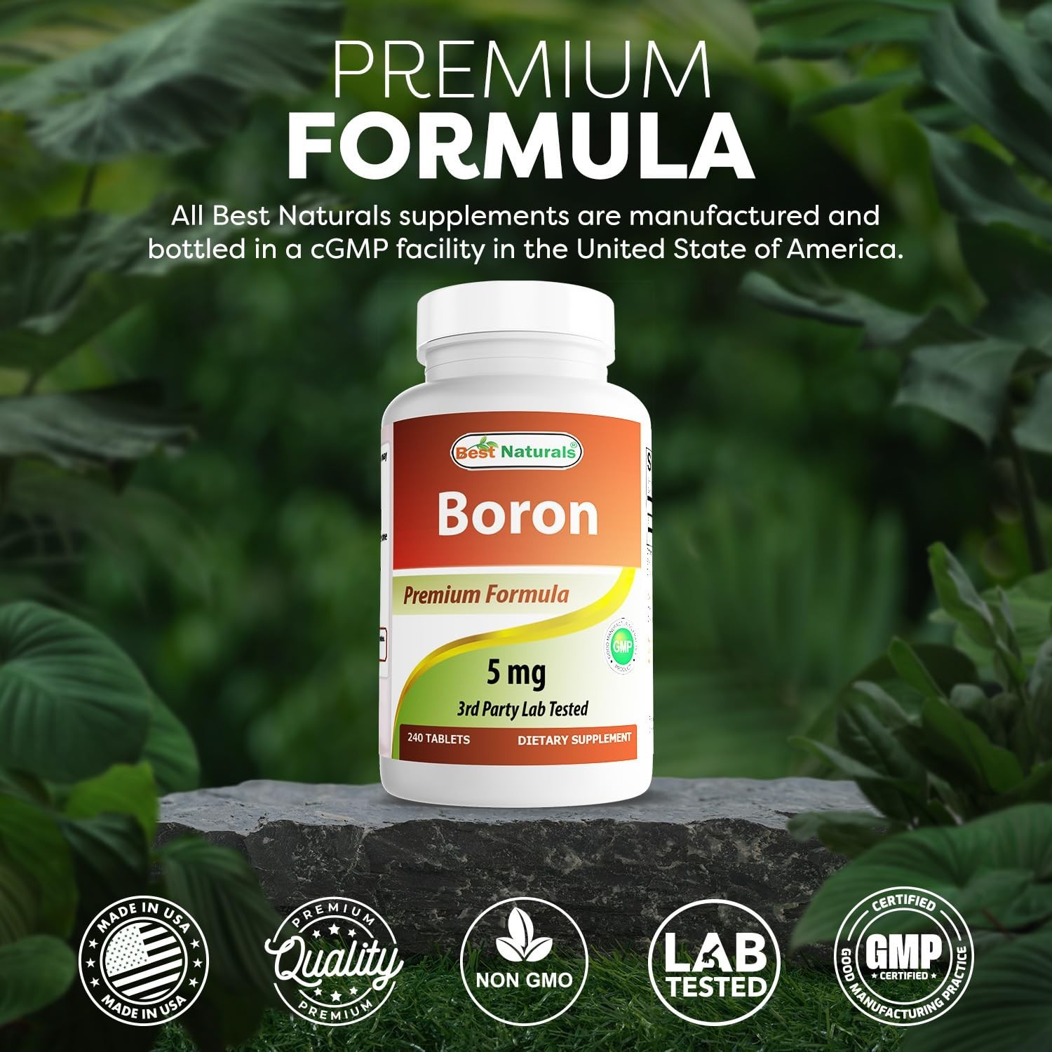 Boron Supplements 5mg – 240 Tablets, Dual Pack for Bone & Joint Health