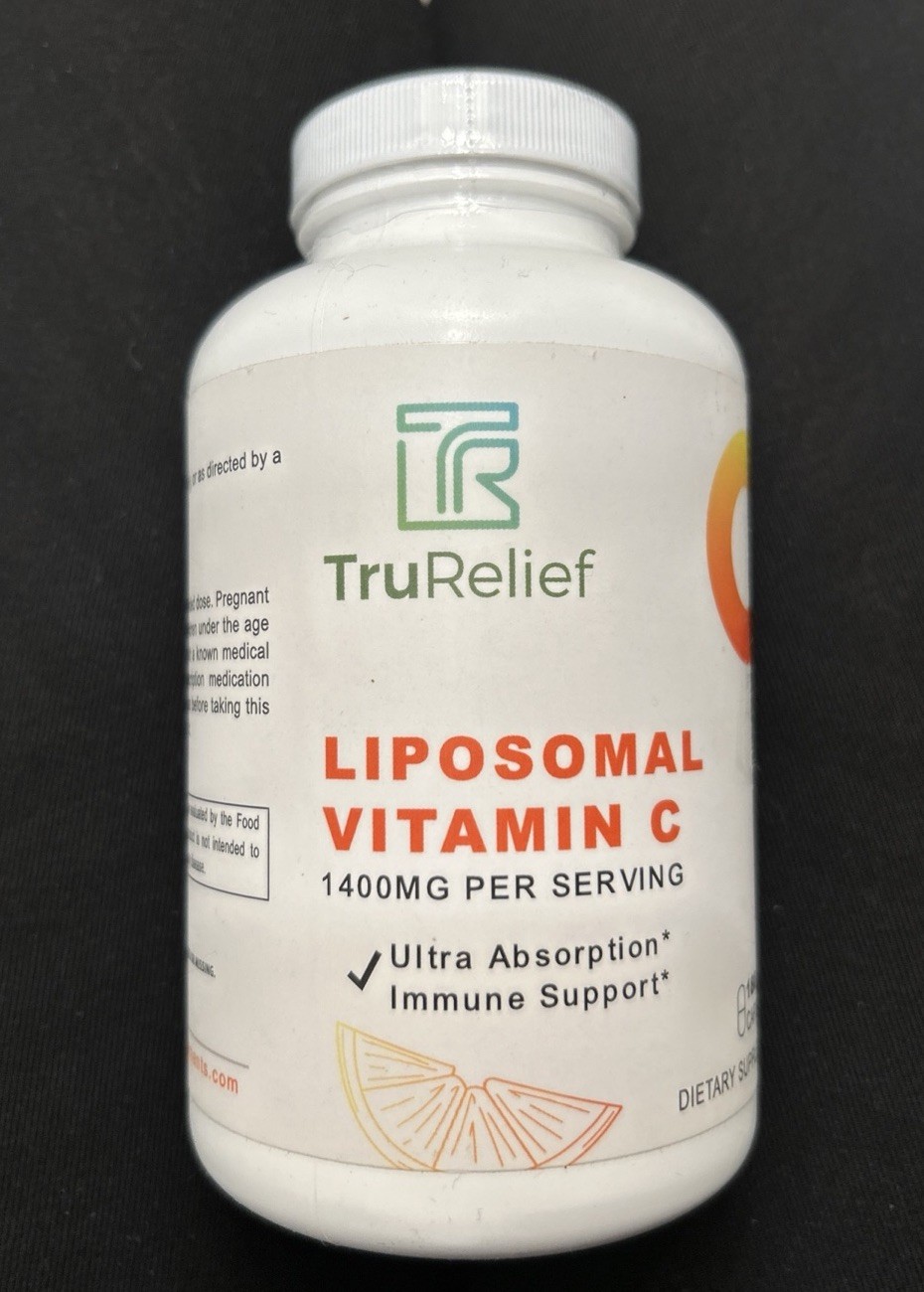 TruRelief Liposomal Vitamin C140Omg 180 Capsules Exp 9/28/26, made in the USA