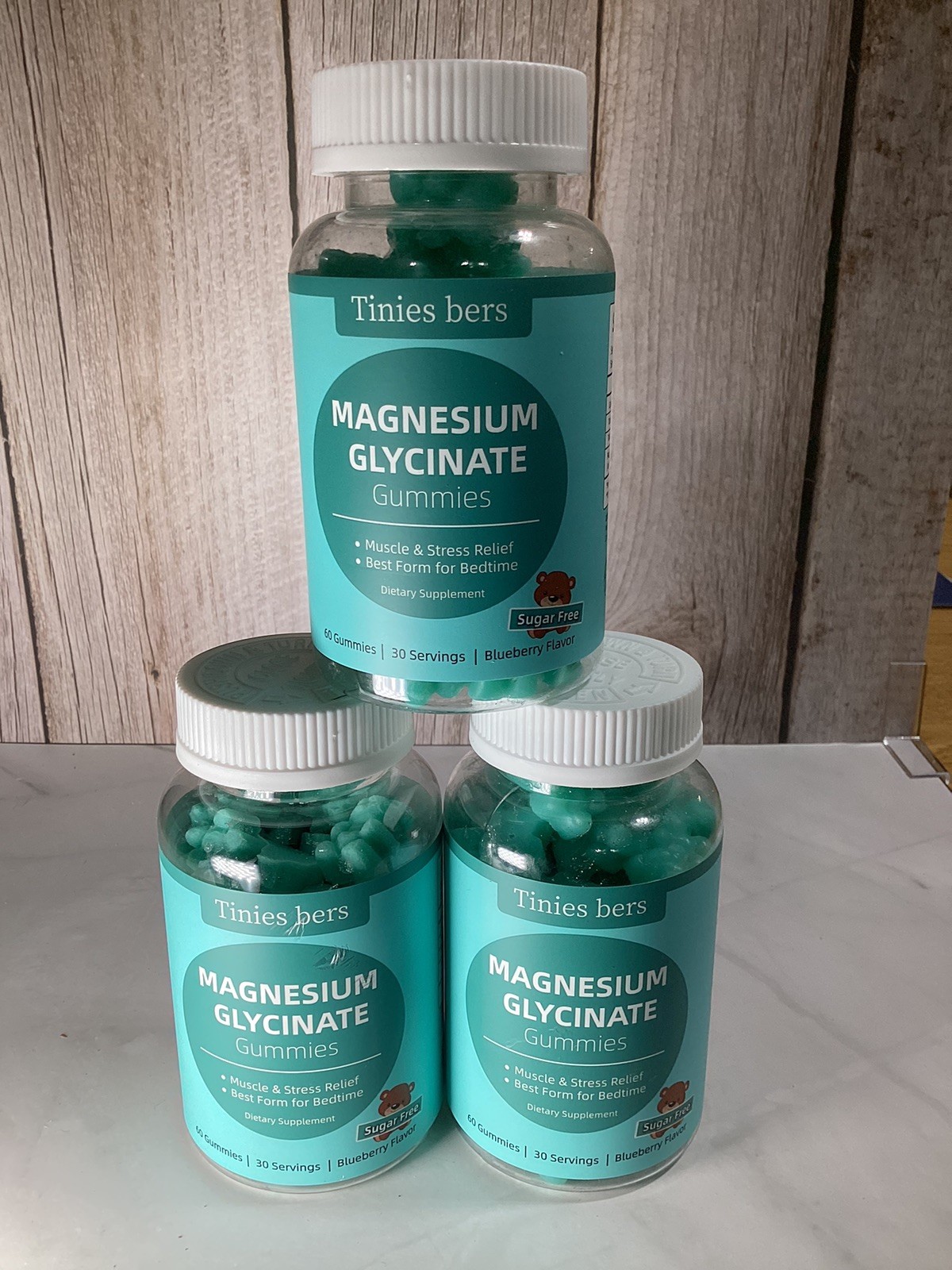 3 Pack Magnesium Threonate Tinies bers Gummies 500mg 60ct Blueberry EXP 3/27 –