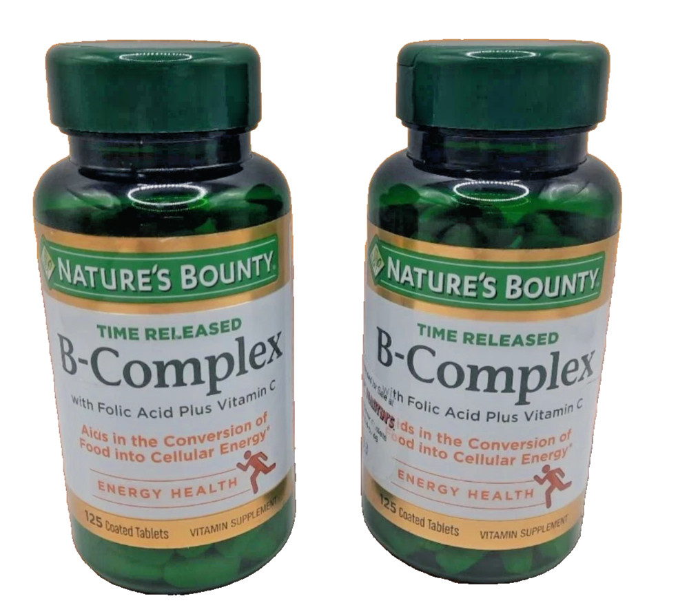 Nature’s Bounty Super B Complex w/ Folic Acid & Vitamin C, 125 Tabs Ex. 5/27 ☆2☆