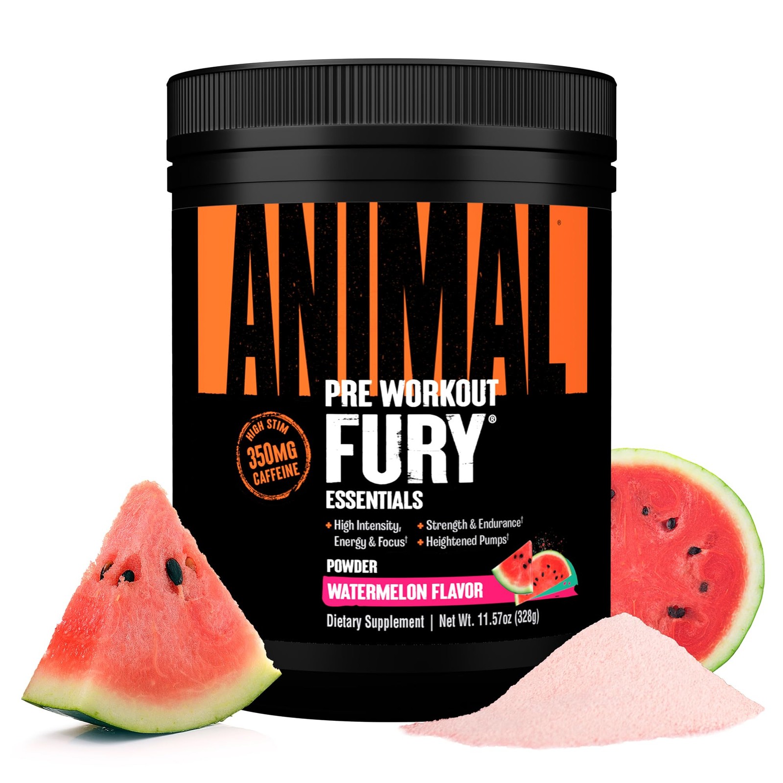 Animal Fury Pre Workout Powder – Watermelon 350mg Caffeine BCAA Amino Acids 2…