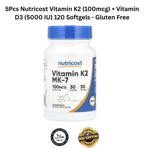 5 Bottle x 120 caps Nutricost Vitamins-Free Shipping